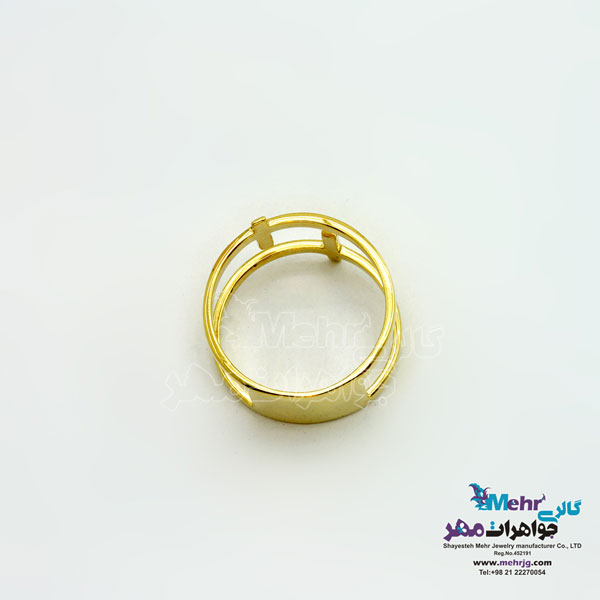 انگشتر طلا - طرح خطوط موازی