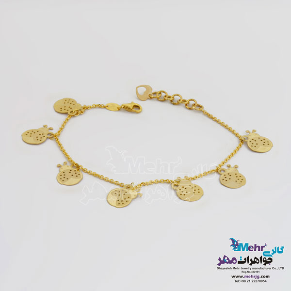 دستبند طلا - طرح کفشدوزک