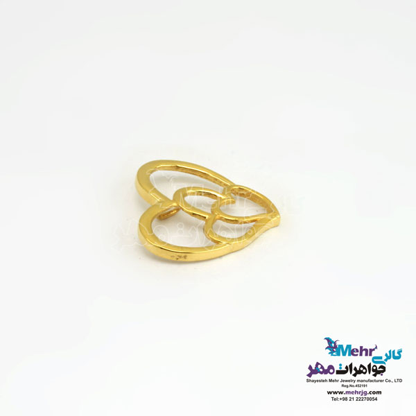 آویز طلا - طرح قلب تو در تو