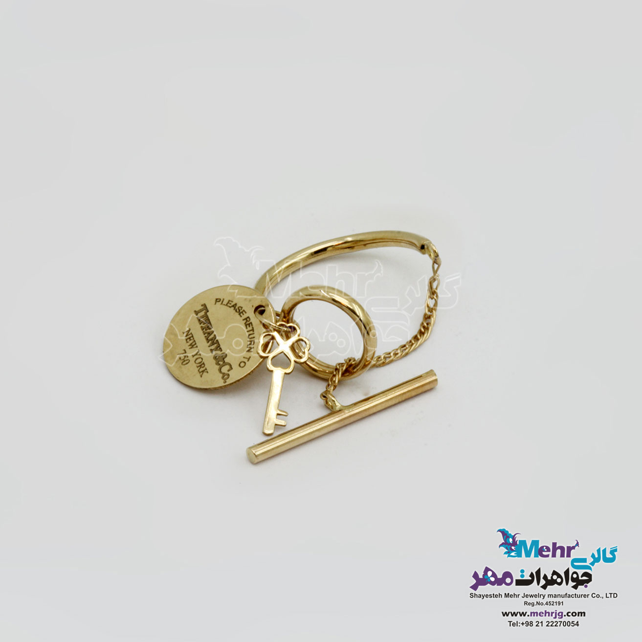 سرویس طلا - گردنبند و گوشواره و دستبند و انگشتر- طرح تیفانی