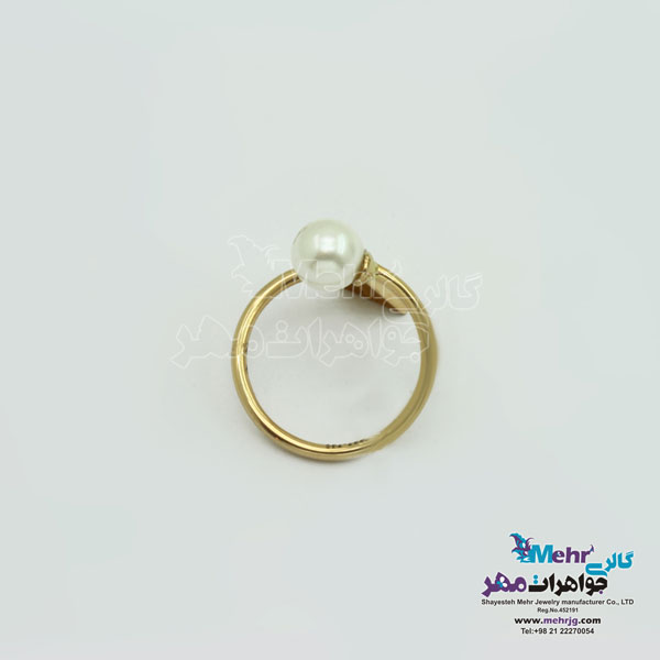 انگشتر طلا - طرح مروارید نشان