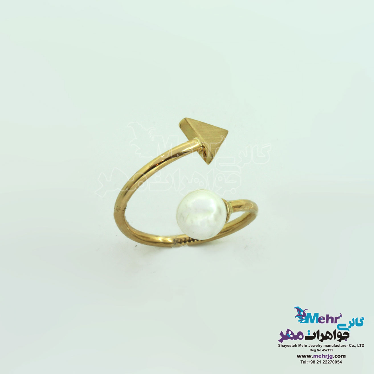 نیم ست طلا - دستبند و انگشتر - طرح مروارید نشان