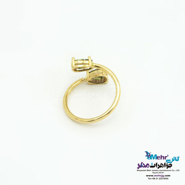 نیم ست طلا - دستبند و انگشتر - طرح اشکی
