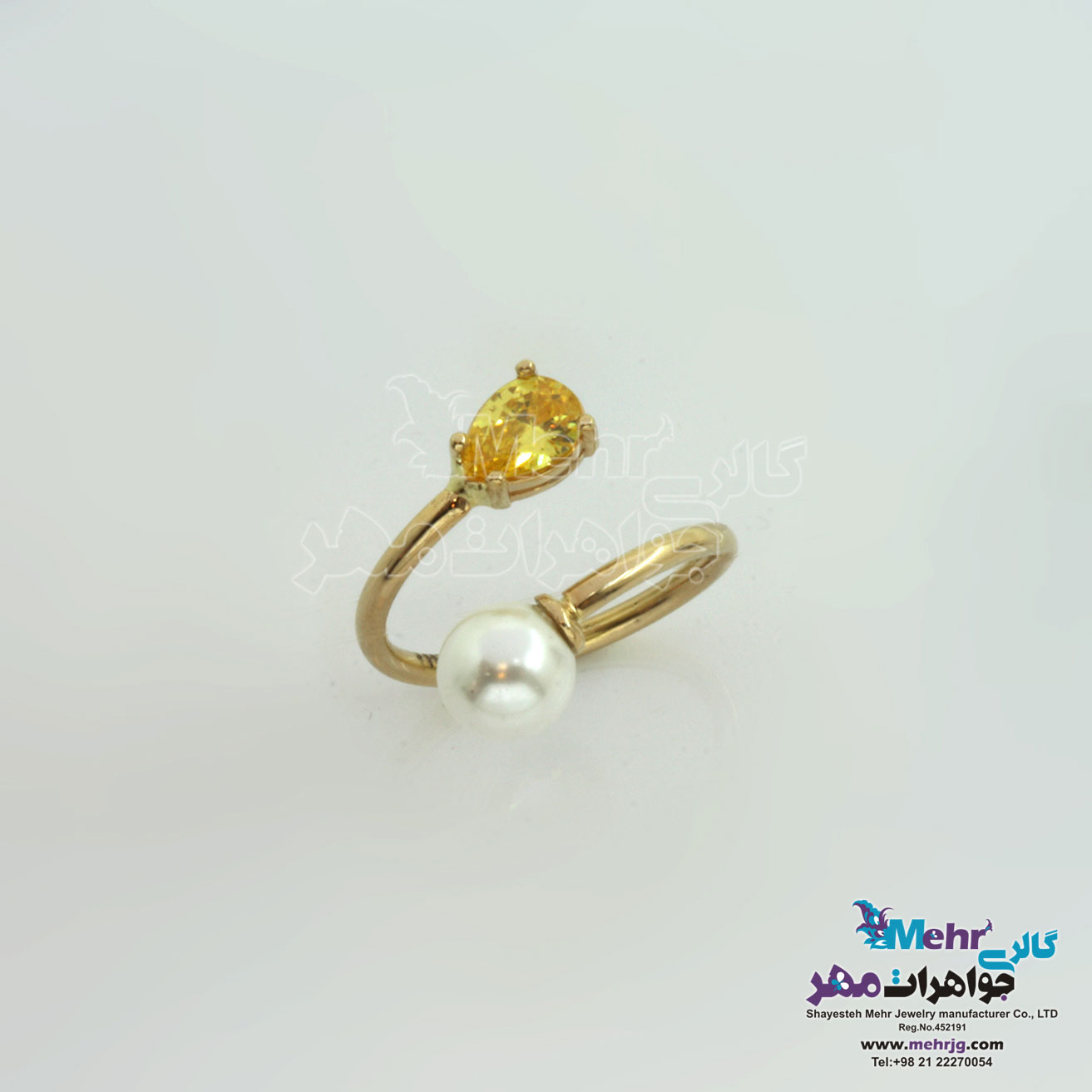 نیم ست طلا - دستبند و انگشتر - طرح اشکی