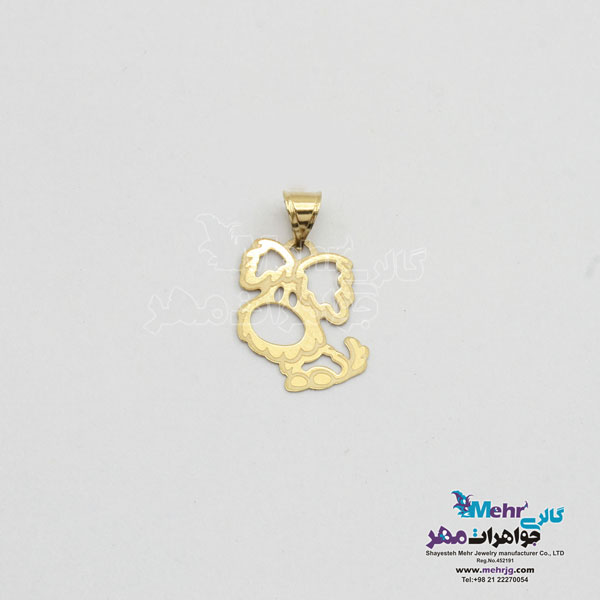 نیم ست طلا - آویز و گوشواره - طرح سگ فانتزی