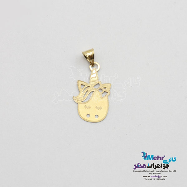 نیم ست طلا - آویز و گوشواره - طرح یونیکورن