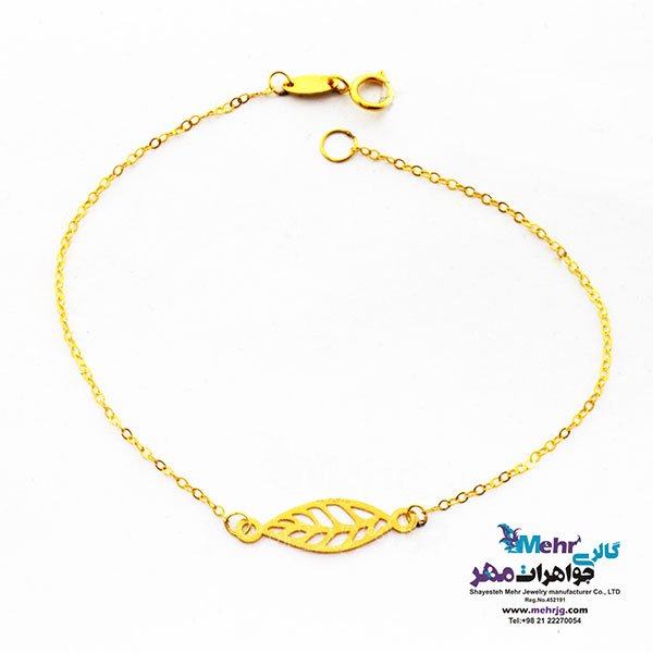دستبند طلا - طرح برگ