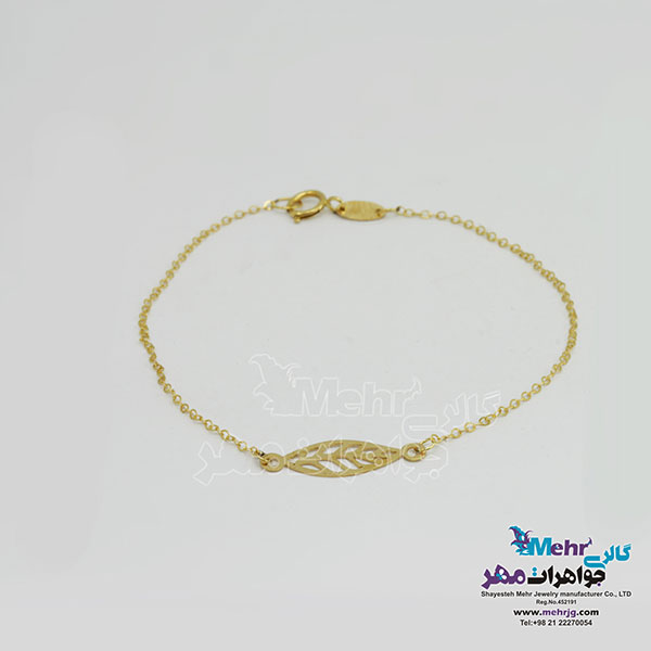 دستبند طلا - طرح برگ