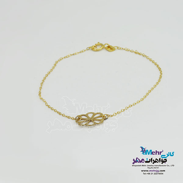 دستبند طلا - طرح گل هشت پر