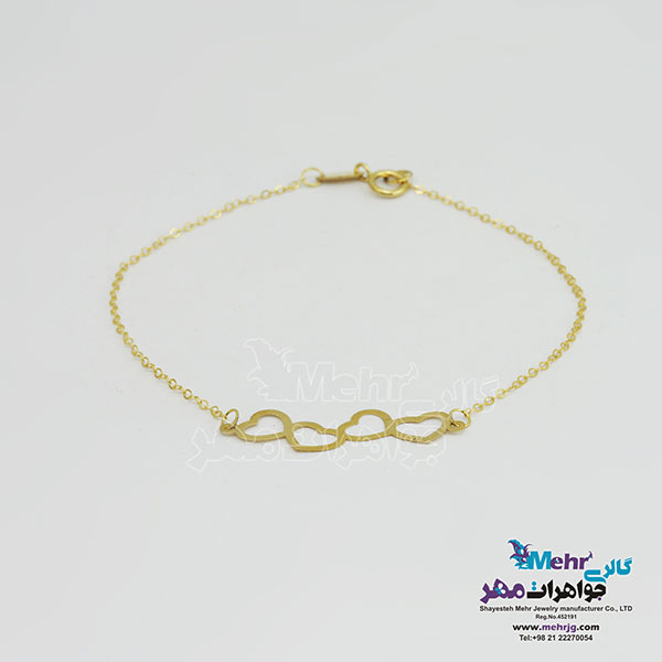دستبند طلا - طرح قلب