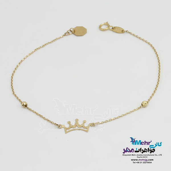 دستبند طلا - طرح تاج