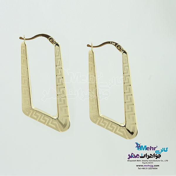 گوشواره حلقه ای طلا - طرح ورساچه