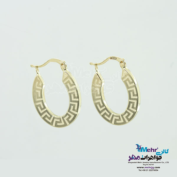 گوشواره حلقه ای طلا - طرح ورساچه
