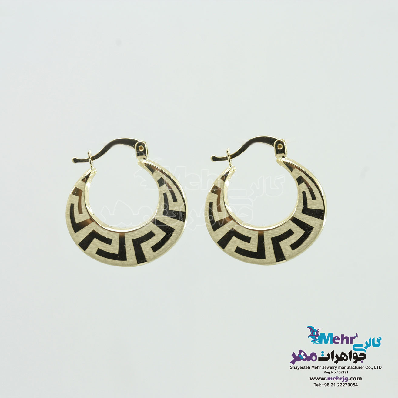 گوشواره حلقه ای طلا - طرح ورساچه