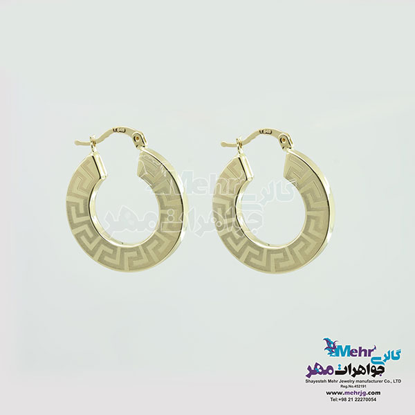 گوشواره حلقه ای طلا - طرح ورساچه