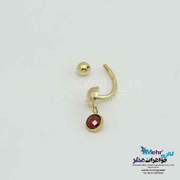 پیرسینگ طلا - طرح سنگ رنگی