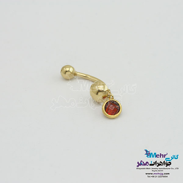 پیرسینگ طلا - طرح سنگ رنگی