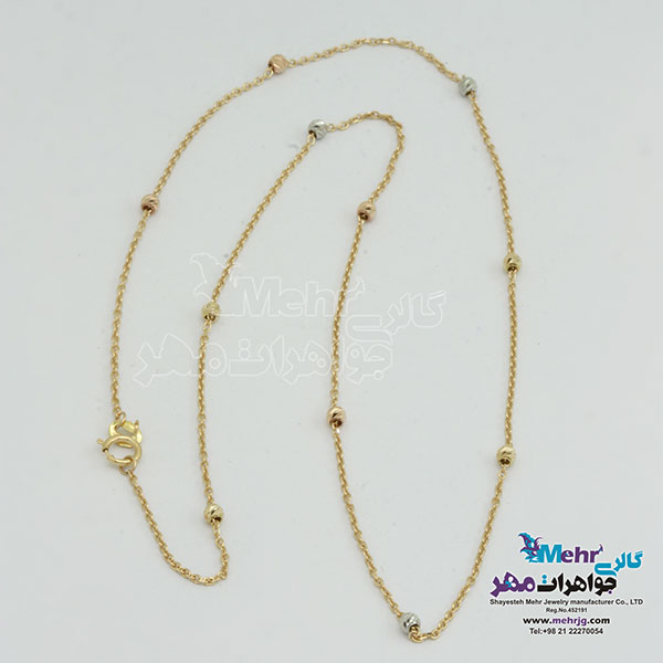 گردنبند طلا - طرح گوی تراش