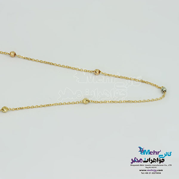 گردنبند طلا - طرح گوی تراش