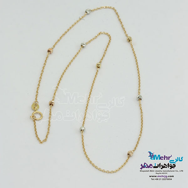 گردنبند طلا - طرح گوی تراش