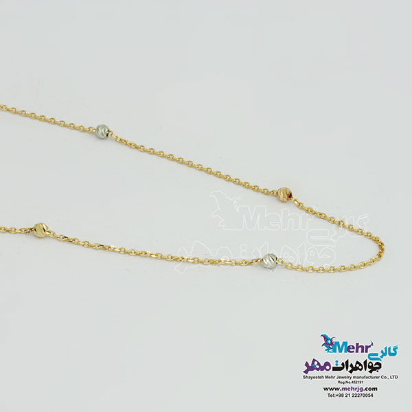 گردنبند طلا - طرح گوی تراش