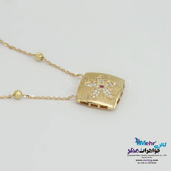 گردنبند طلا - طرح شکوفه سیب