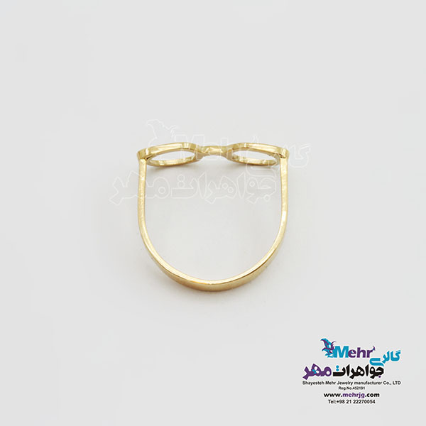 انگشتر طلا - طرح عینک