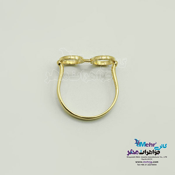 انگشتر طلا - طرح عینک