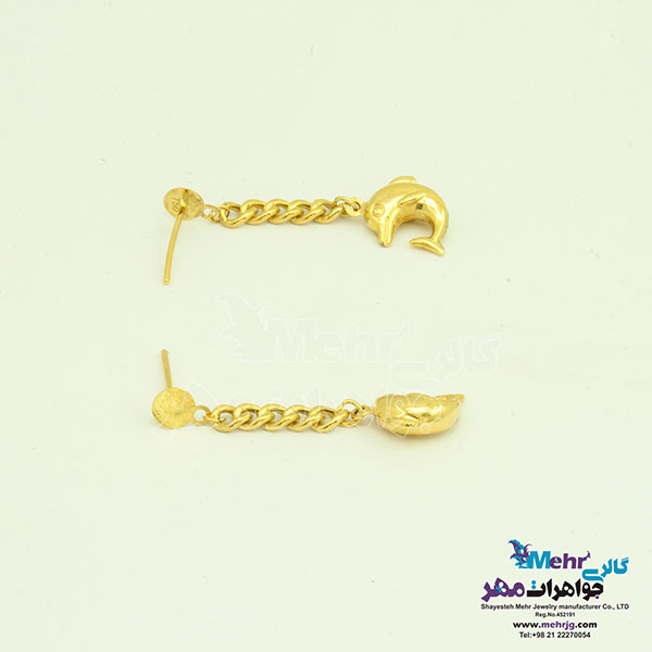 گوشواره طلا - طرح دلفین