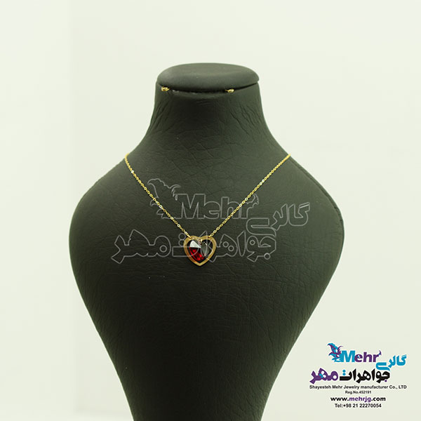 گردنبند طلا - سنگ سواروسکی قلب