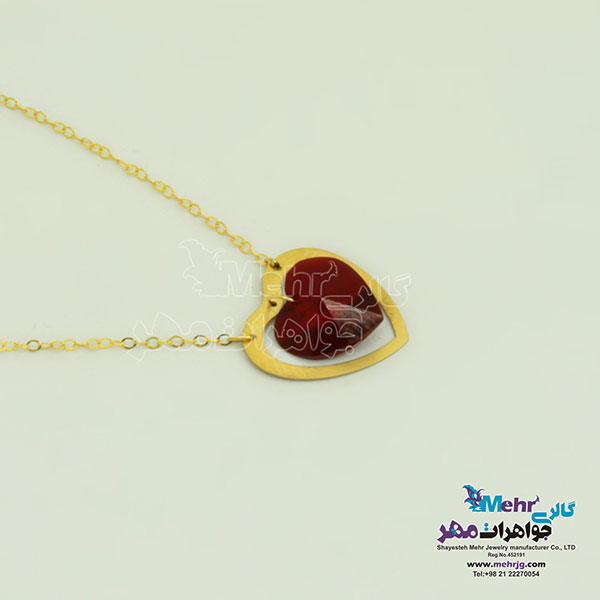 گردنبند طلا - سنگ سواروسکی قلب