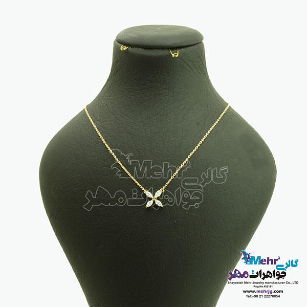 گردنبند طلا - طرح گل