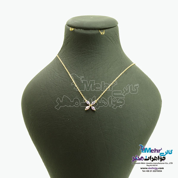 گردنبند طلا - طرح گل
