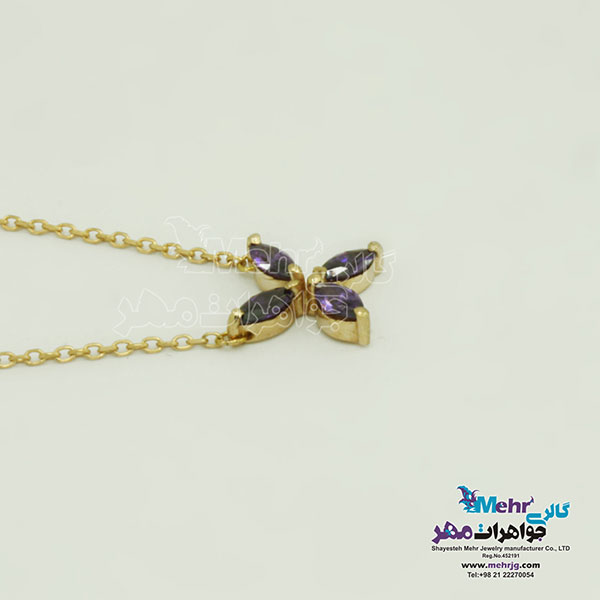 گردنبند طلا - طرح گل