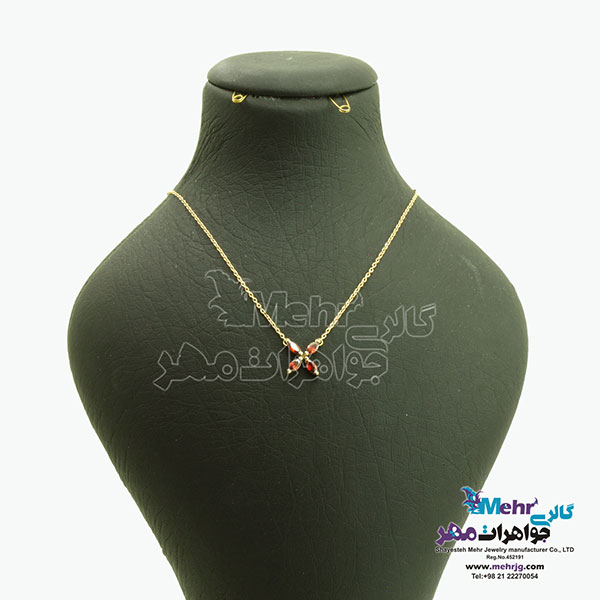 گردنبند طلا - طرح گل