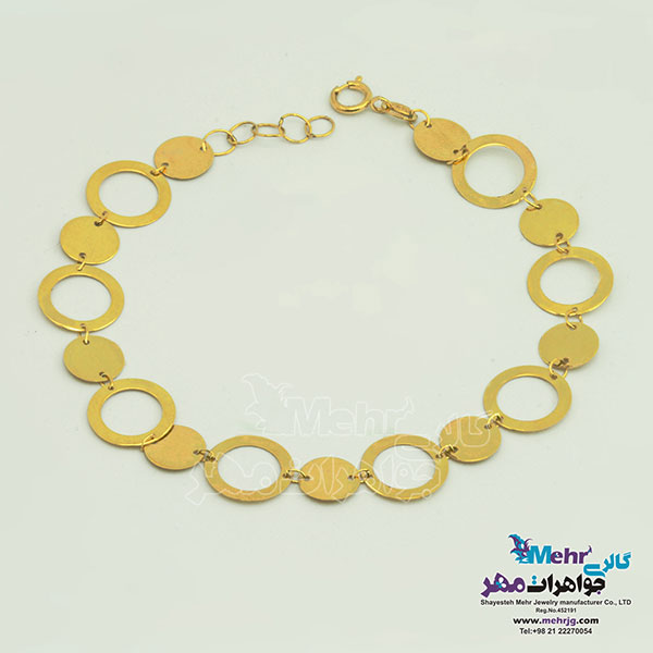 دستبند طلا - طرح پولکی