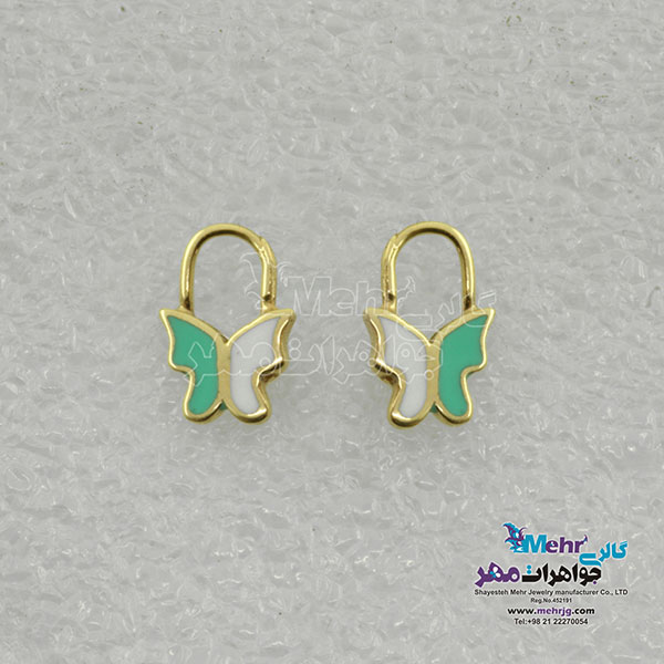 گوشواره طلا - طرح پروانه