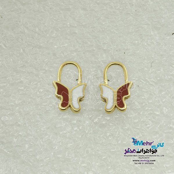 گوشواره طلا - طرح پروانه