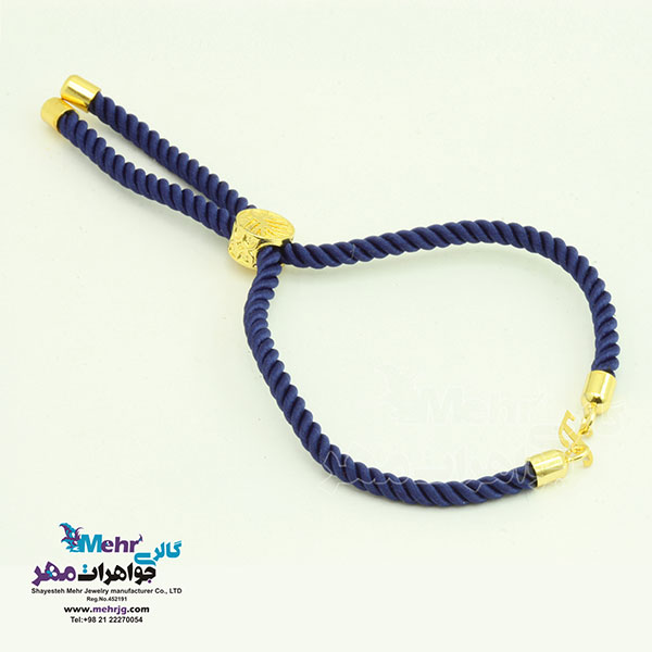 دستبند - طلا و بافت - طرح حروف لاتین F