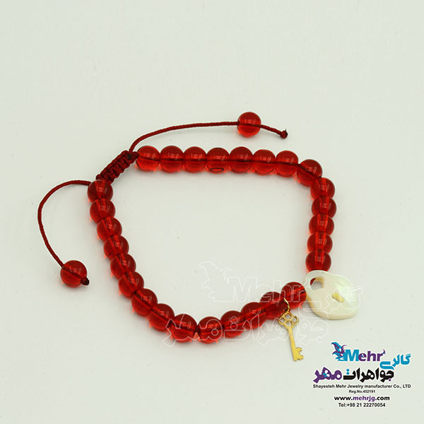 دستبند طلا و سنگ - طرح کلید
