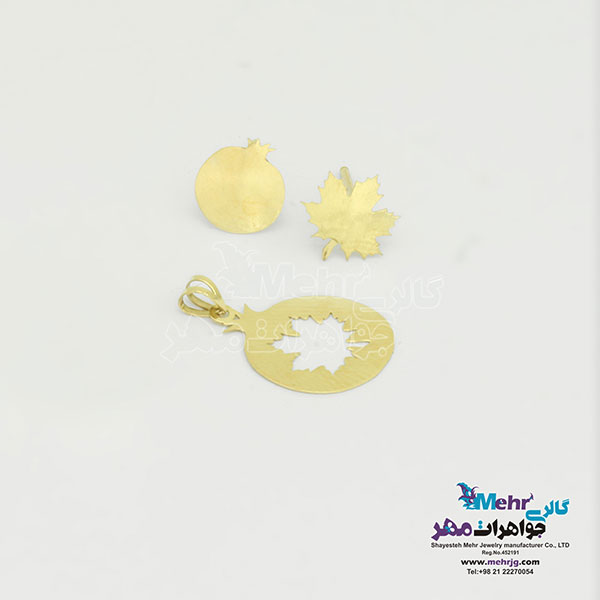 نیمست طلا - آویز و گوشواره - طرح برگ