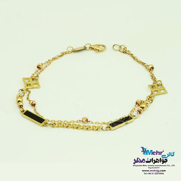 دستبند طلا - طرح هندسی