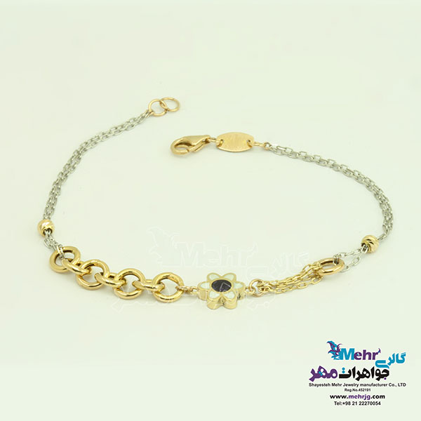 دستبند طلا - طرح گل