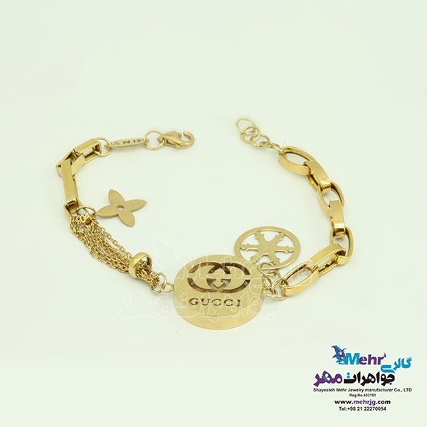 دستبند طلا - طرح گوچی
