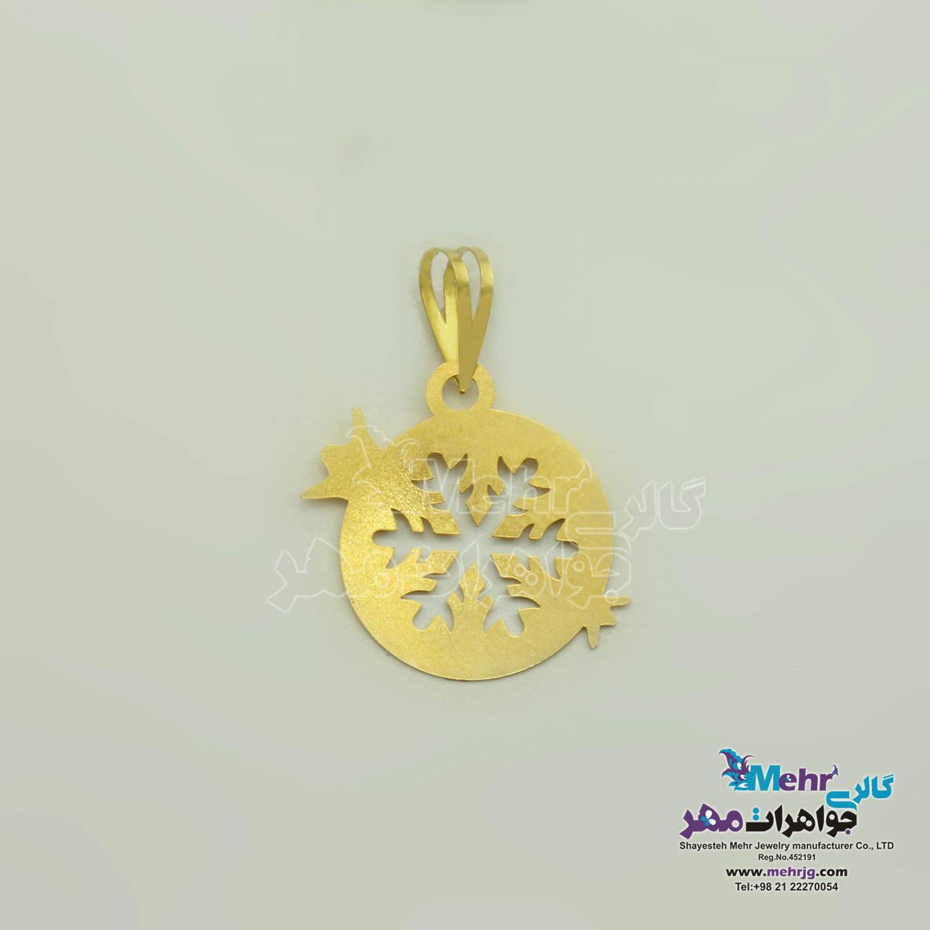 نیم ست طلا - آویز و گوشواره - طرح برف و انار