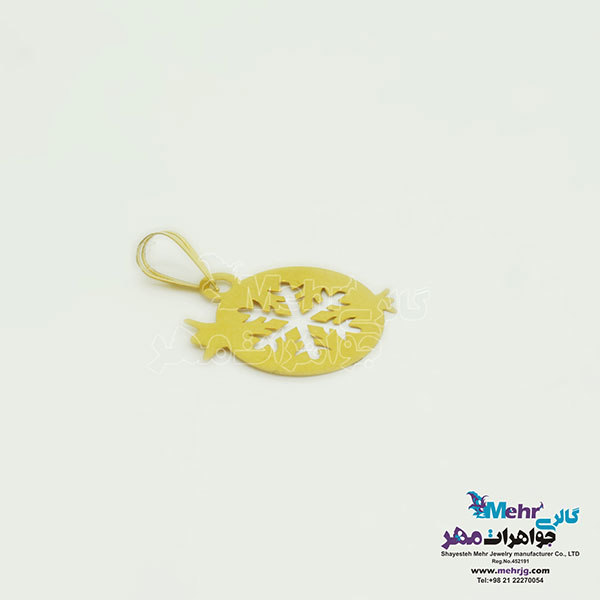 نیم ست طلا - آویز و گوشواره - طرح برف و انار