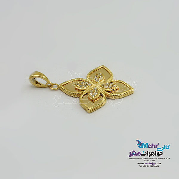 آویز طلا - طرح گل