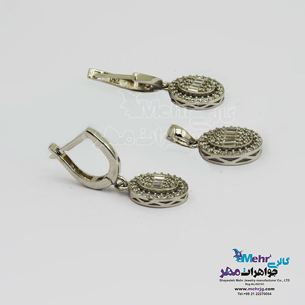 نیم ست طلا - آویز و گوشواره - طرح هندسی