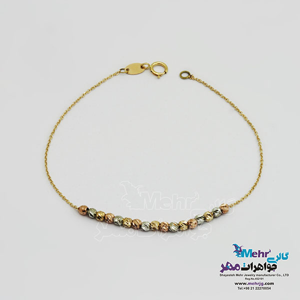 دستبند طلا - طرح گوی تراش