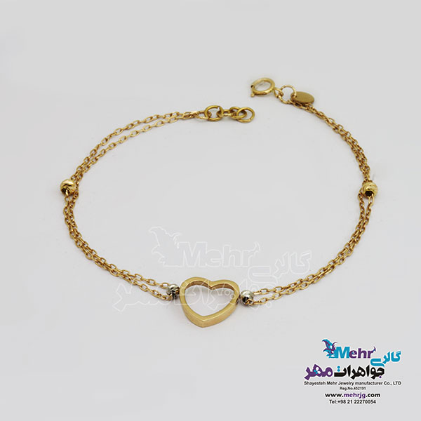 دستبند طلا - طرح قلب
